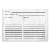 Rezept-Karte | Rustikales Sukkulentes Blumenelegan Tischnummer (Rückseite)