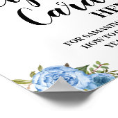 Rezept-Karte verlassen Hier Brautparty Blau Poster (Ecke)