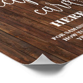 Rezept-Karte verlassen Hier Western Brautparty-Zei Poster (Ecke)