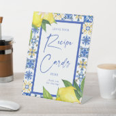 Rezept Karten Blue Tiles Lemons Brautparty Sockelschild (In SItu)