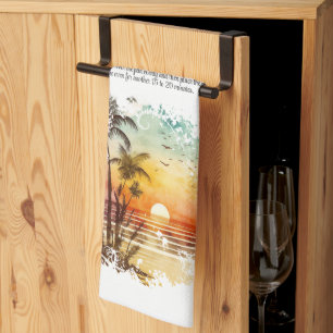 Rezept Keepake Beach Thema Sunset Geschenk Geschirrtuch