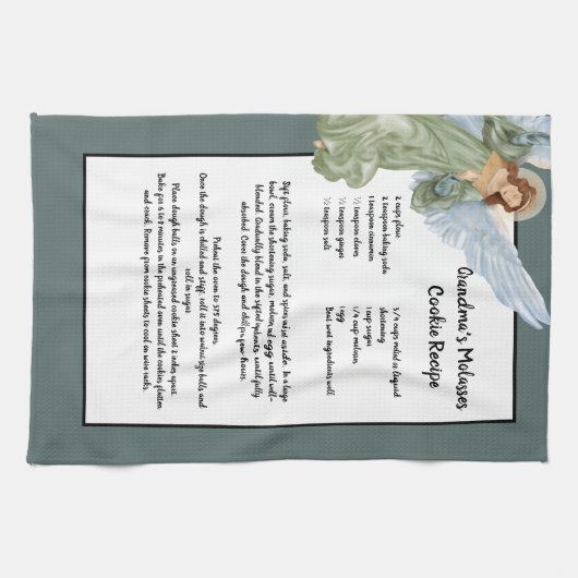 Rezept Keepake Frohe Weihnachts-Engel-Cookies Geschirrtuch (Horizontal)