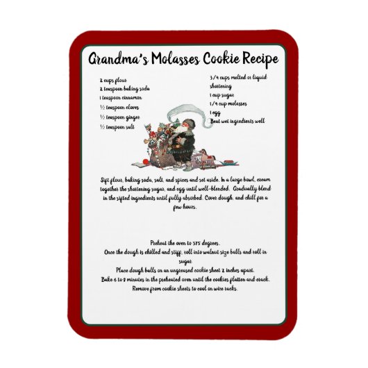 Rezept Keepake Red Christmas Vintag Santa Magnet (Vertikal)