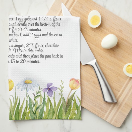 Rezept Keepake Template Geschenk Frühlingsblumen Geschirrtuch (Viertel Falte)
