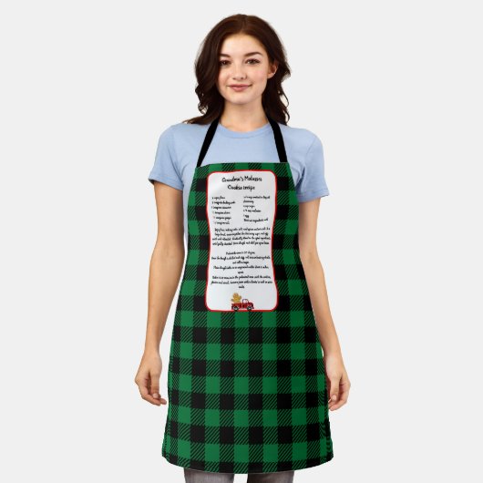 Rezept Keepake Weihnachts-LKW Green Black Kariert Schürze (Getragen)