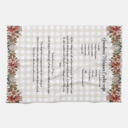 Rezept Keepake Xmas Cookie Graue Bufaloe kariert Geschirrtuch (Horizontal)