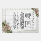 Rezept Keepsake Weihnachts Pine Cones Grau kariert Geschirrtuch (Horizontal)