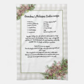 Rezept Keepsake Weihnachts Pine Cones Grau kariert Geschirrtuch (Vertikal)