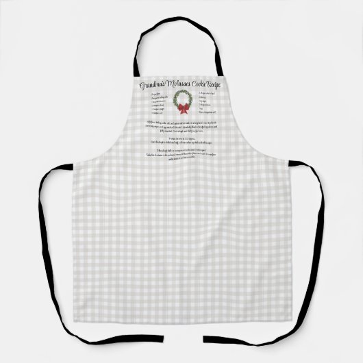 Rezept Keepsake Weihnachtskochtopf Rotes Grün kari Schürze (Vorderseite)