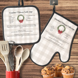 Rezept Keepsake Weihnachtskochtopf Rotes Grün Ofenhandschuh & Topflappen-Set
