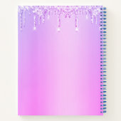 Rezept Kochbuch Bäckerei Lila Glitzer Tropfen Notizblock (Rückseite)