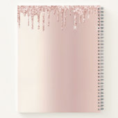 Rezept Kochbuch Cupcake Bäckerei Rose Gold Glitzer Notizblock (Rückseite)