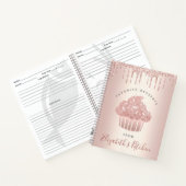 Rezept Kochbuch Cupcake Bäckerei Rose Gold Glitzer Notizblock (Innenseite)