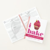 Rezept Kochbuch Cupcake Pink Red Gold Bake Modern Notizblock (Innenseite)