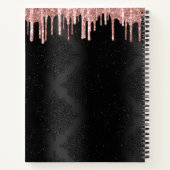 Rezept Kochbuch Cupcake Rose Gold Glitzer auf Schw Notizblock (Rückseite)