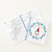 Rezept Kochbuch Gnome Holiday Floral Wreath Rustik Notizblock (Innenseite)