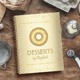 Rezept Kochbuch Gold Glitzer Donuss moderne schick Notizblock