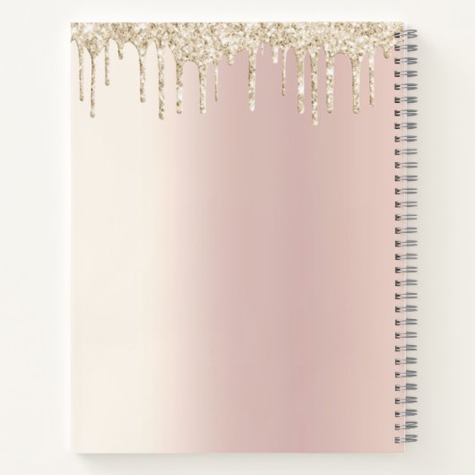 Rezept Kochbuch Gold Glitzer Kuchen Bäckerei Rosa Notizblock (Rückseite)