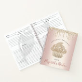 Rezept Kochbuch Gold Glitzer Kuchen Bäckerei Rosa Notizblock (Innenseite)
