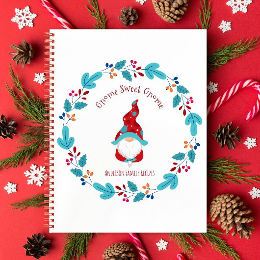 Rezept Kochbuch Holiday Gnome Blumenstrauß Moderne Notizblock