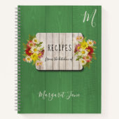 Rezept Kochbuch Koch mit Monogramm rustikale Küche Notizblock (Vorderseite)