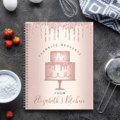 Rezept Kochbuch Kuchen Bäckerei Rose Gold Glitzer Notizblock