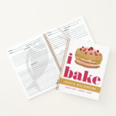 Rezept Kochbuch Kuchen Gold Burgundy Red Bake Mode Notizblock (Innenseite)