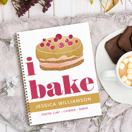 Rezept Kochbuch Kuchen Gold Burgundy Red Bake Mode Notizblock