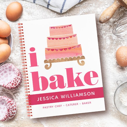 Rezept Kochbuch Kuchen Rosa Orange Gold Bake Moder Notizblock