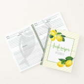 Rezept Kochbuch, Lemon Aquarell, Streifen Notizblock (Innenseite)