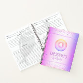Rezept Kochbuch lila Regenbogen Glitzer Donut Notizblock (Innenseite)