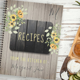 Rezept-Kochbuch monogrammierter Koch rustikale Küc Notizblock