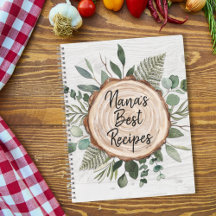 Rezept Kochbuch Organizer Rustikales Holz