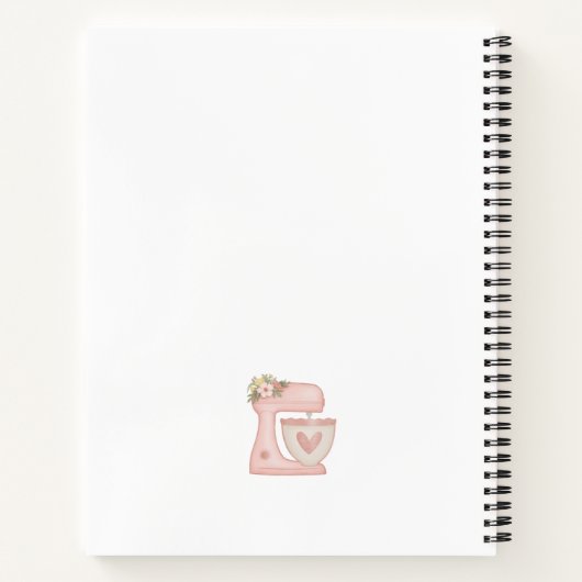 Rezept Kochbuch Pink Cake Mixer Bäckerei Notizblock (Rückseite)
