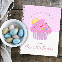 Rezept Kochbuch Pink cupcake Herzen modern süß Notizblock