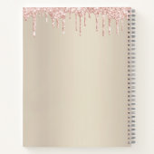 Rezept Kochbuch Pink Kuchen Bäckerei Glitzer Tropf Notizblock (Rückseite)