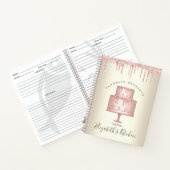 Rezept Kochbuch Pink Kuchen Bäckerei Glitzer Tropf Notizblock (Innenseite)