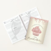 Rezept Kochbuch Rosa Glitzer Kuchen Bäckerei Gold Notizblock (Innenseite)