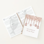 Rezept Kochbuch Rose Gold Glitzer Küche Geschirr Notizblock (Innenseite)