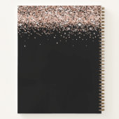 Rezept Kochbuch Rose Gold Glitzer Küche Geschirr Notizblock (Rückseite)