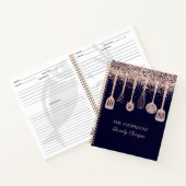 Rezept Kochbuch Rose Gold Glitzer Küche Geschirr Notizblock (Innenseite)