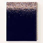 Rezept Kochbuch Rose Gold Glitzer Küche Geschirr Notizblock (Rückseite)