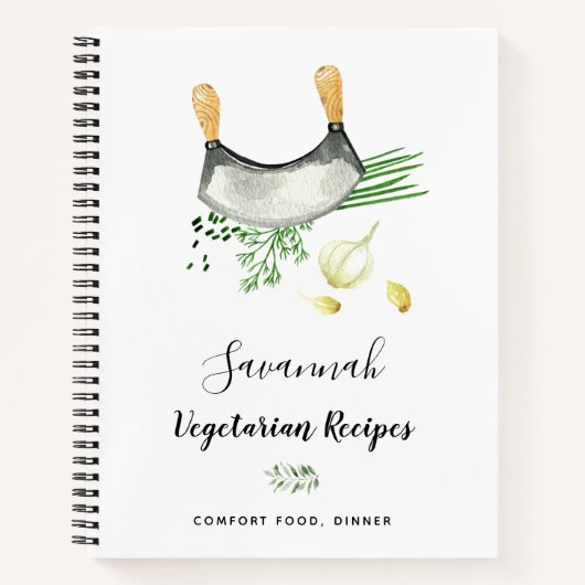 Rezept Kochen vegitäre Kräuter Notizblock (Vorderseite)