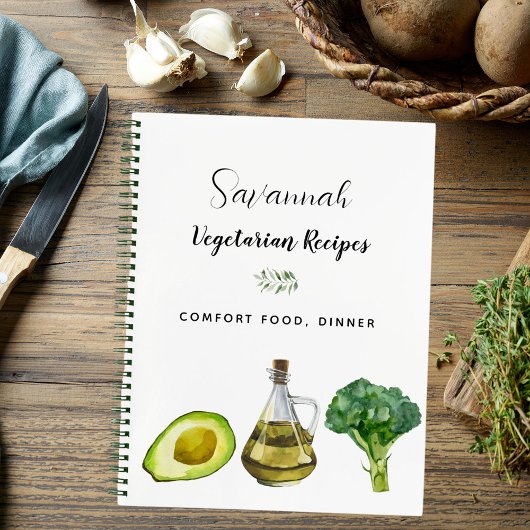 Rezept Kochen vegitarisches Gemüse Notizblock