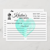 Rezept Küche Geschirrspülte Zutaten Herz Einladung (Vorne/Hinten)