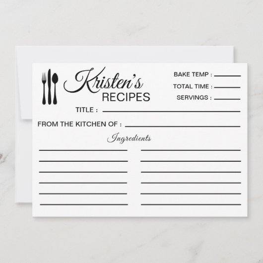 Rezept Küche Geschirrspülte Zutaten Minimal Einladung (Vorderseite)