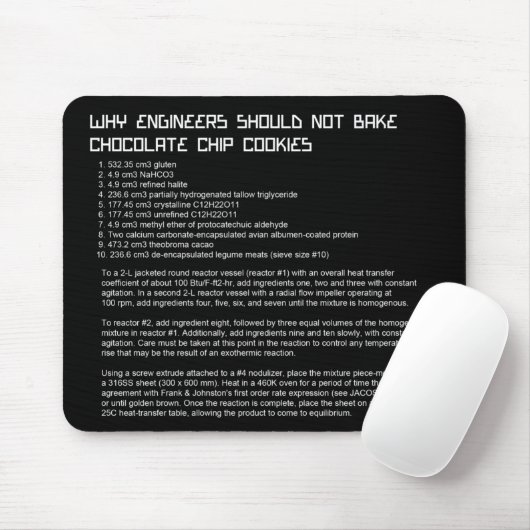 Rezept-Mousepad des Funny Engineer Mousepad (Mit Mouse)