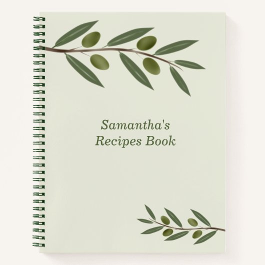 Rezept-Notebook für den Olive-Zweig Notizblock (Vorderseite)