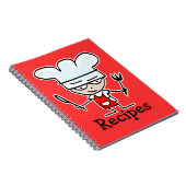 Rezept Notebook mit niedlichem Cartoon Koch Koch Notizblock (Rechte Seite)