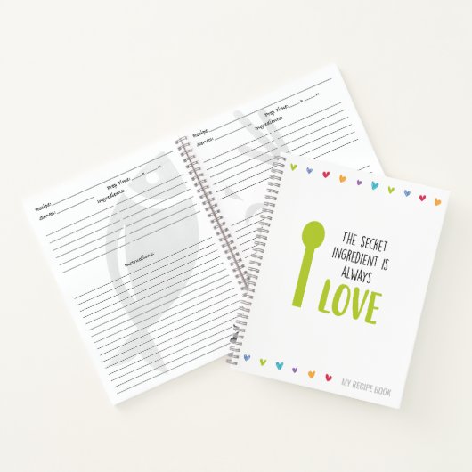 Rezept Notebook oder Journal zum Schreiben von Rez Notizblock (Innenseite)